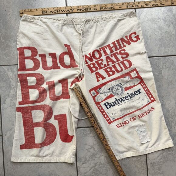 Vintage 80s Budweiser Sweet Sacks Line Backer One Size Shorts Anheuser Busch - Picture 9 of 10